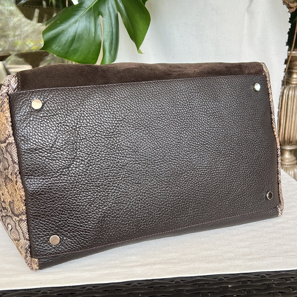 CLAUDUA FIRENZE Made in Italy slouchy suede + leather combo shoulder bag - Picture 12 of 16